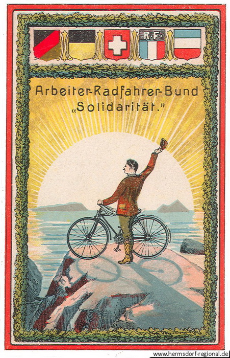 Verschiedene Karten des Arbeiter-Radfahrer-Bundes "Solidarität"